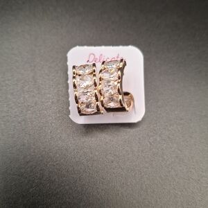 Delicates Gold and Silver Crystal Earrings